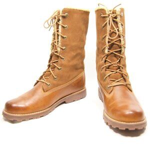 Timberland Girls Junior Size 6 Shearling Classic 6" Brown Leather Boot 50919